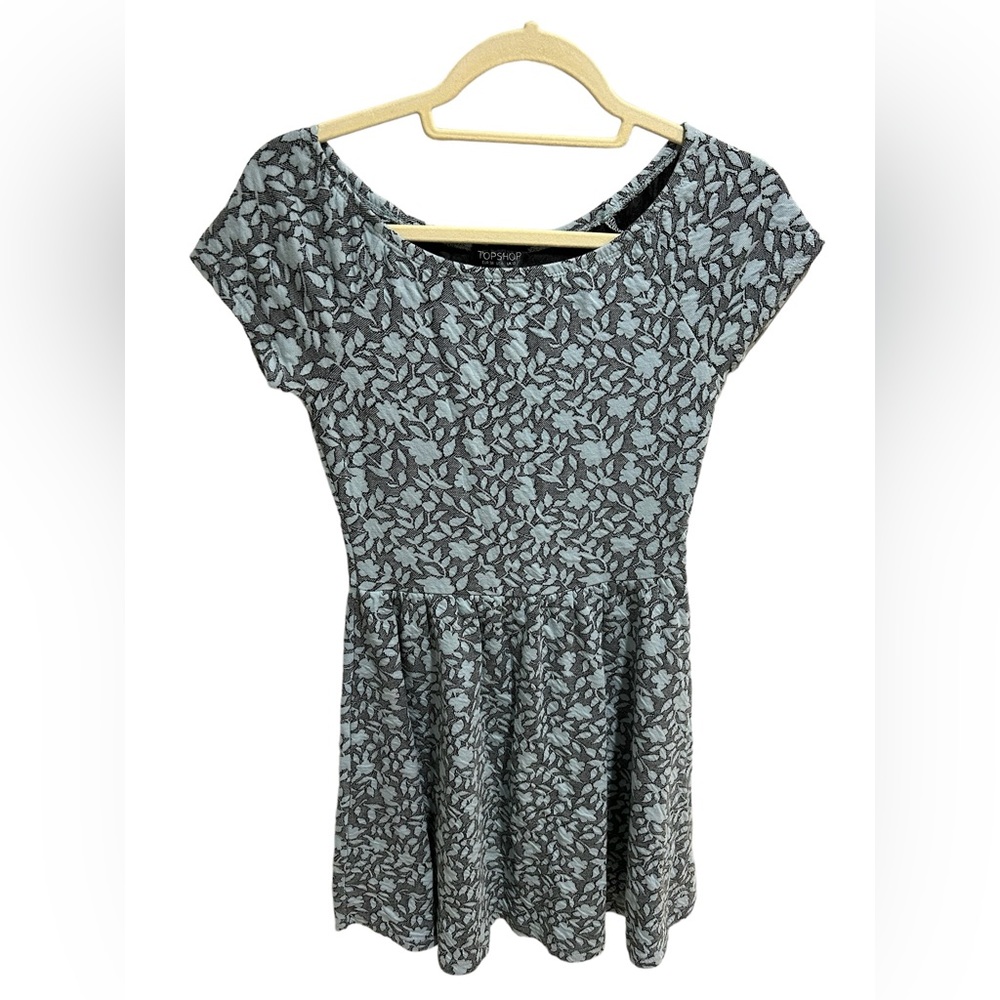 Topshop Blue and Black print dress size 6